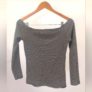 American apparel boat neck shirt, size medium, black and white stripe